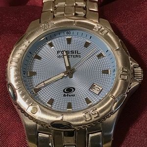 Men's Fossil Blue Line Textured Watch